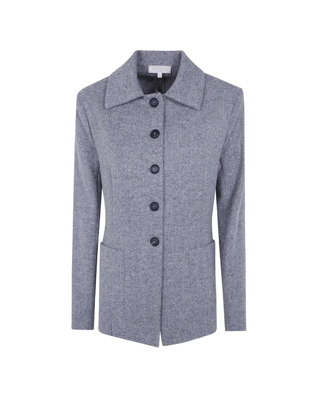 Antonelli Blue Button-Down Wool Jacket