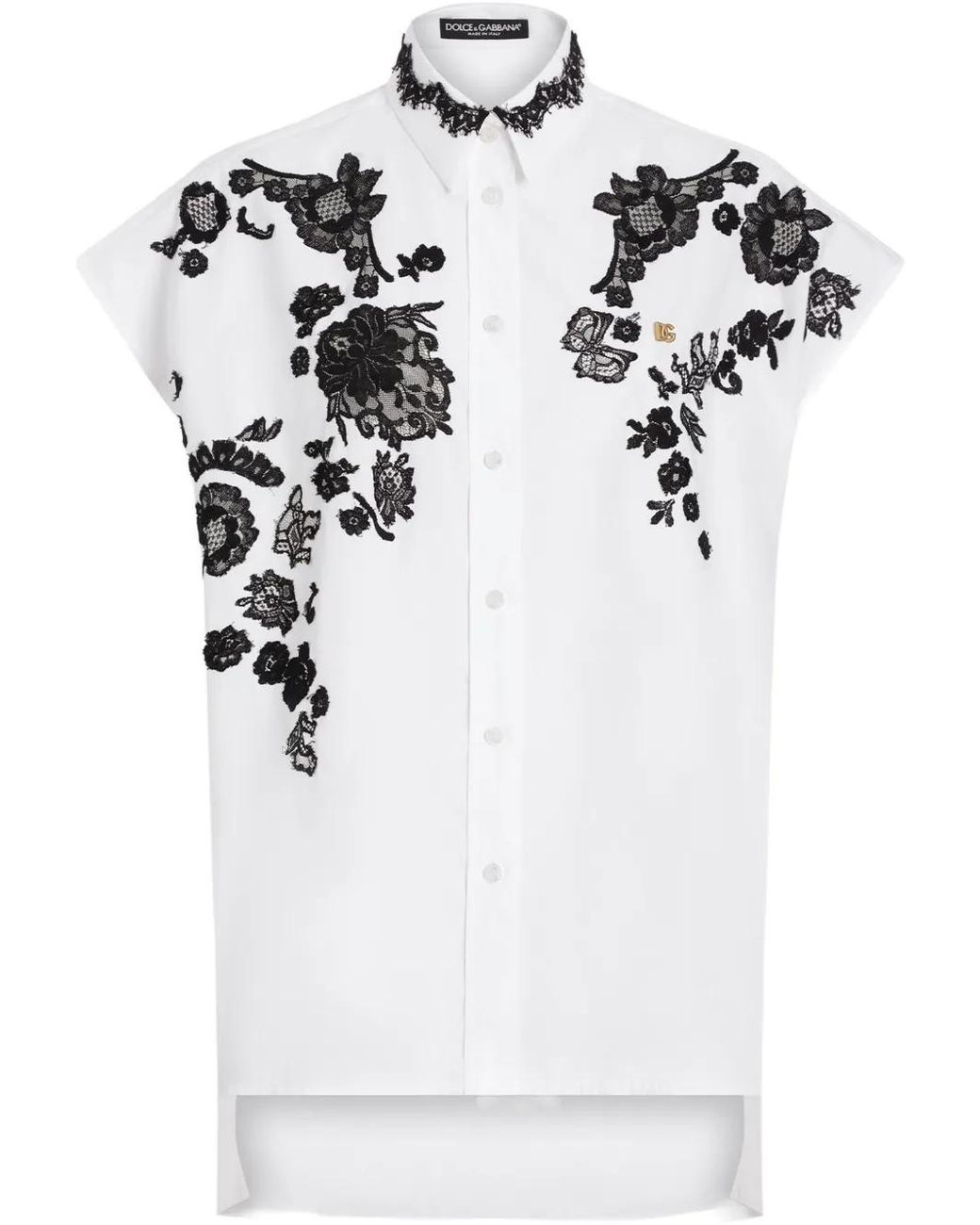 Dolce & Gabbana White Dna Lace-Detail Shirt
