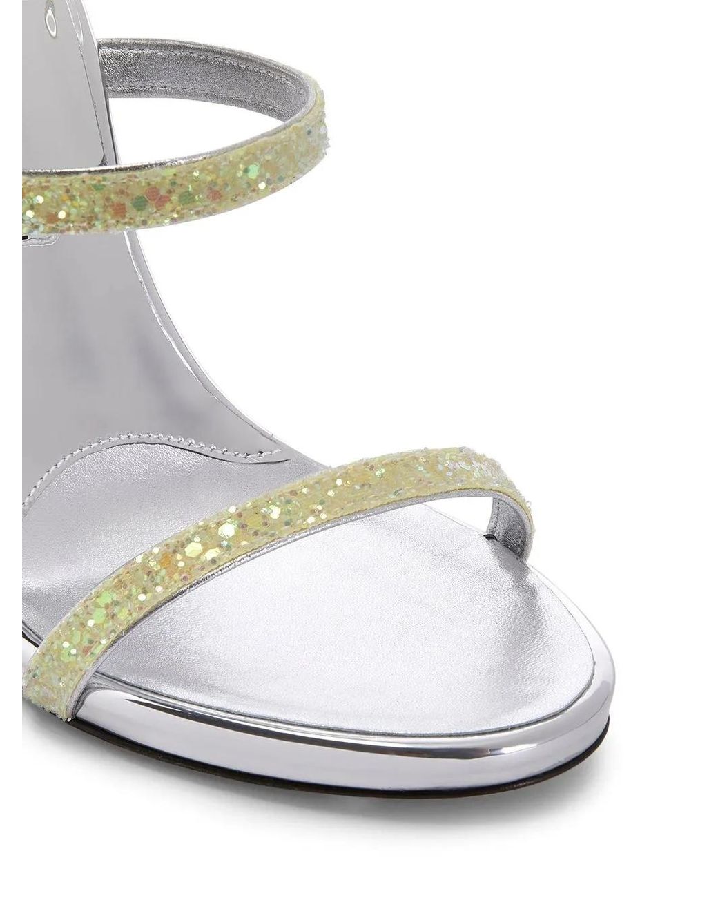 Giuseppe Zanotti White Harmony Glitter Sandals