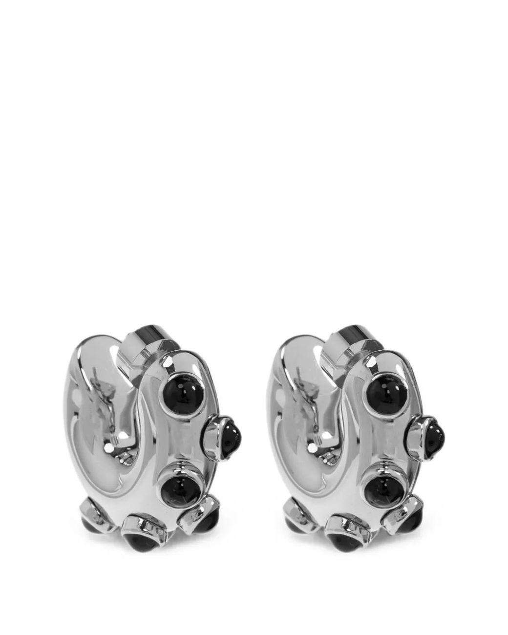Marni White Stud-Embellished Hoop Earrings