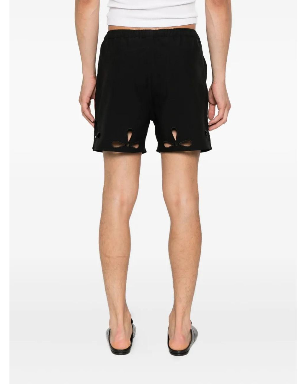 Coperni Black Petal Cut-Out Shorts