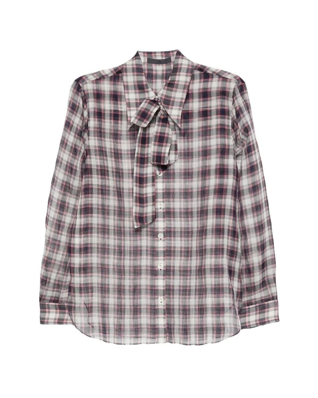 Tibi Purple Check-Pattern Shirt