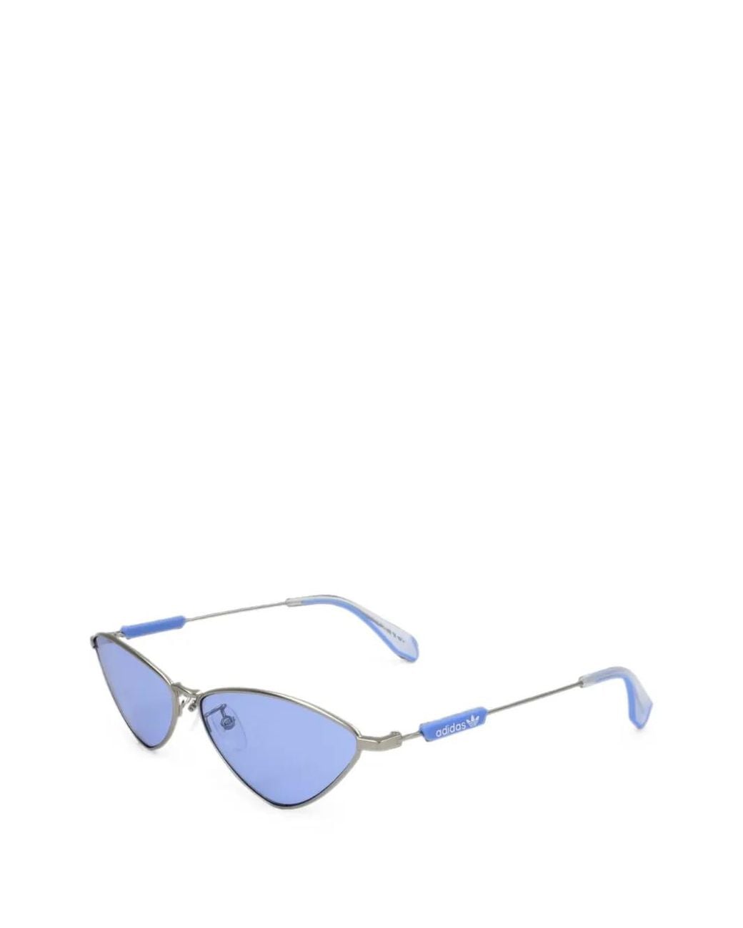 Adidas Blue Geometric-Frame Sunglasses