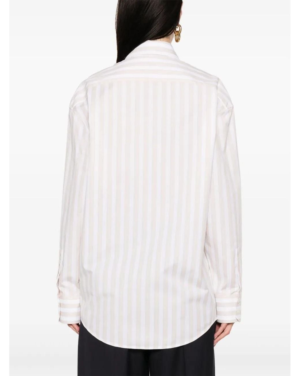 Saint Laurent White Striped Shirt