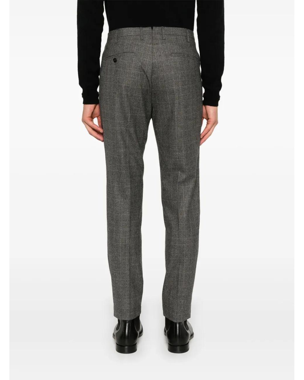 Incotex Gray Checked Trousers for men