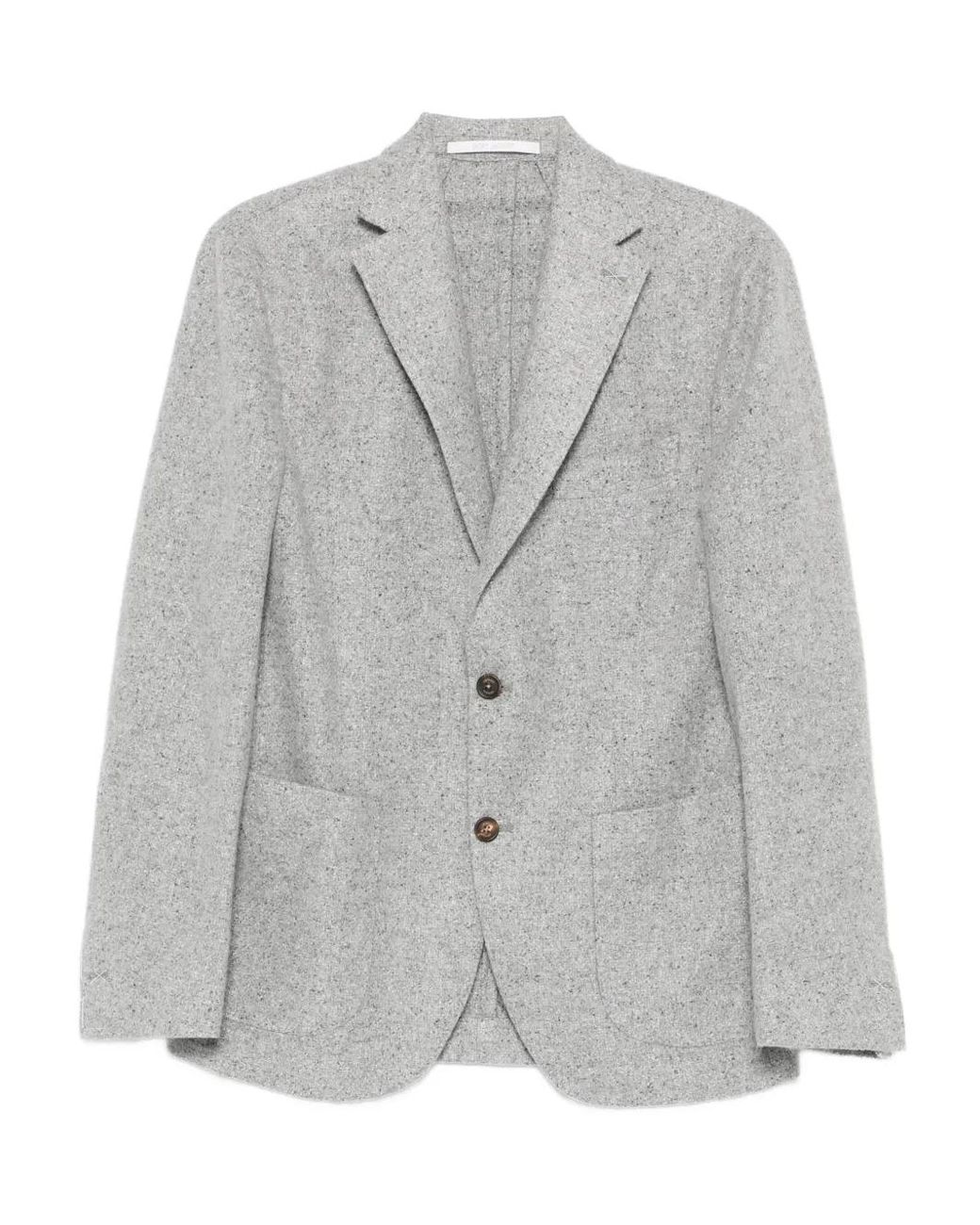Eleventy Gray Single-Breasted Patch-Pocket Blazer for men