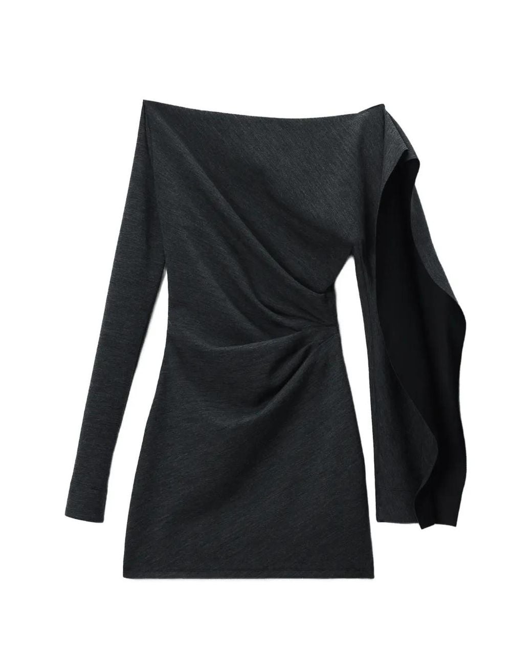 Alexander Wang Black Asymmetric Draped Mini Dress