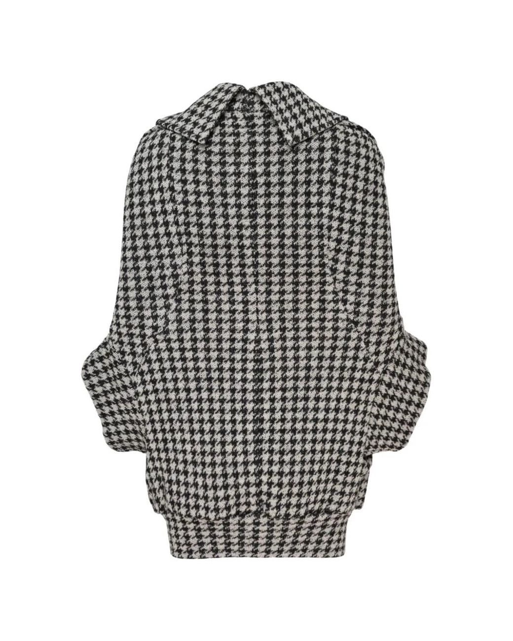 Junya Watanabe Gray Houndstooth Double-Breasted Jacket