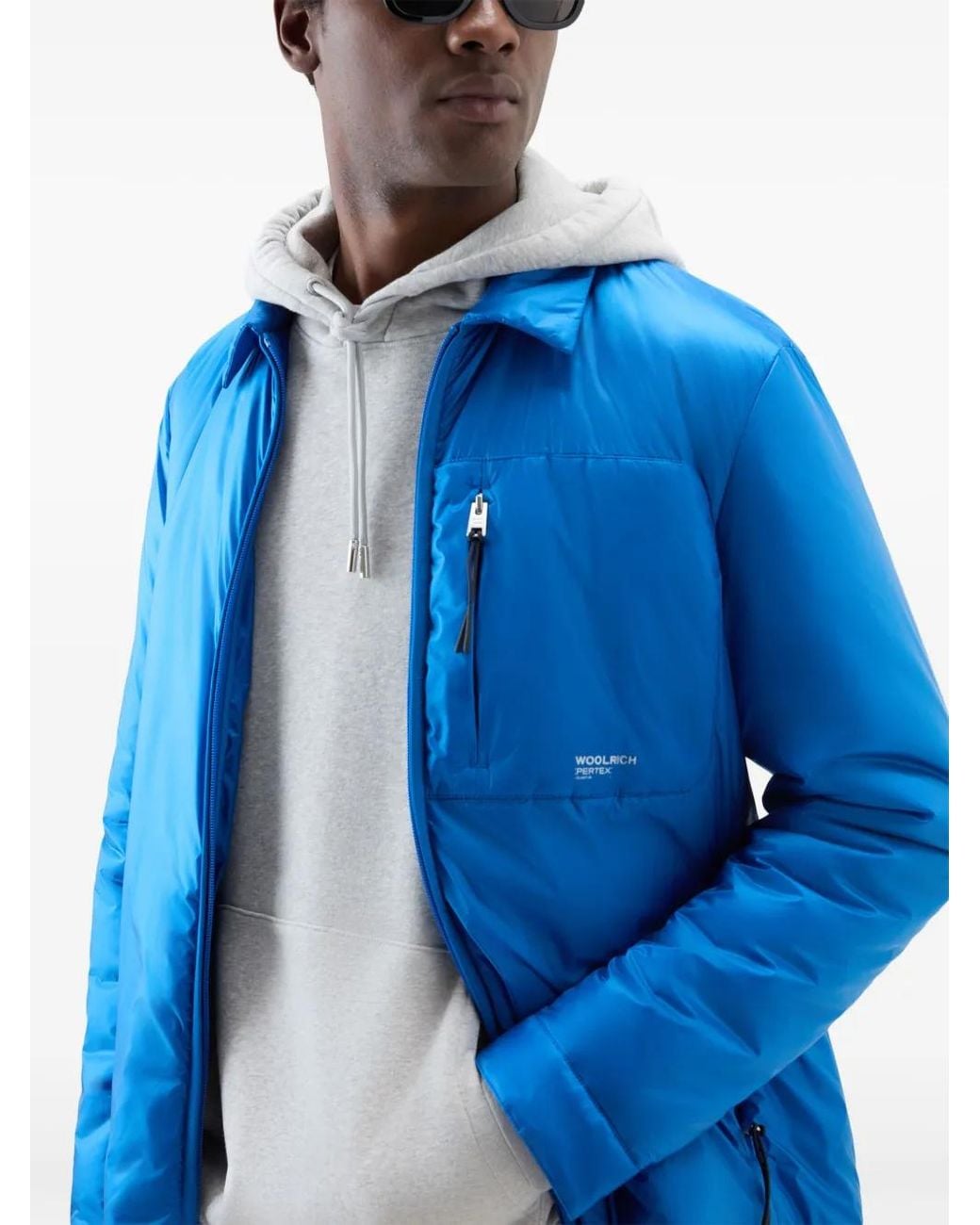Woolrich White Logo-Embroidered Cotton Hoodie for men
