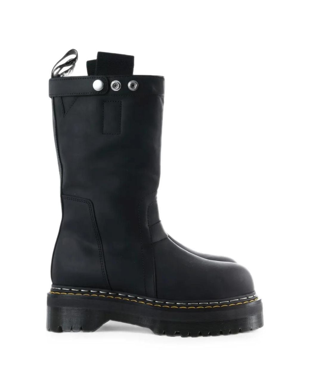 Rick Owens Black X Dr. Martens Quad Sole Platform Mid-Calf Boots for men