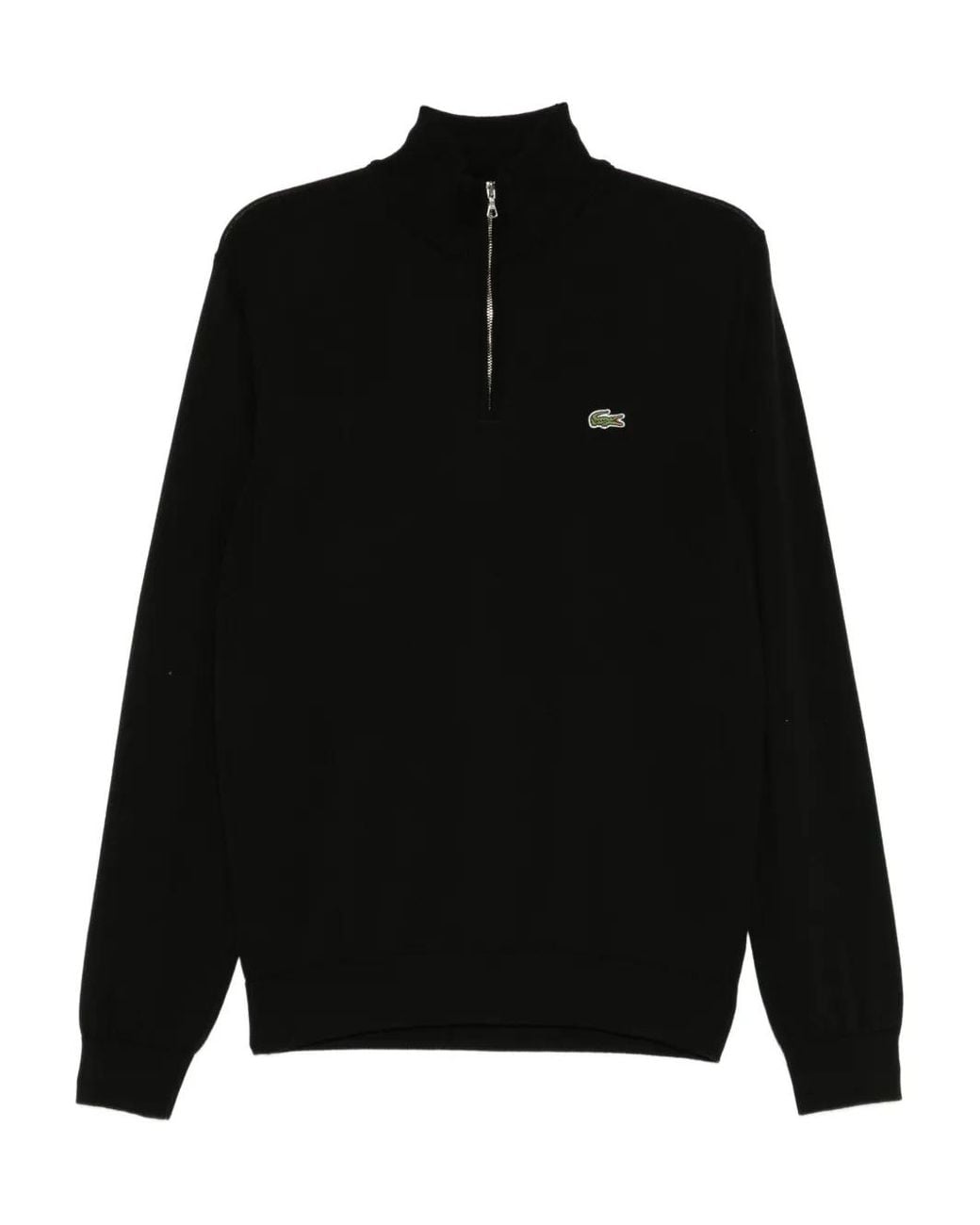 Lacoste Black Cotton Zipped Top for men