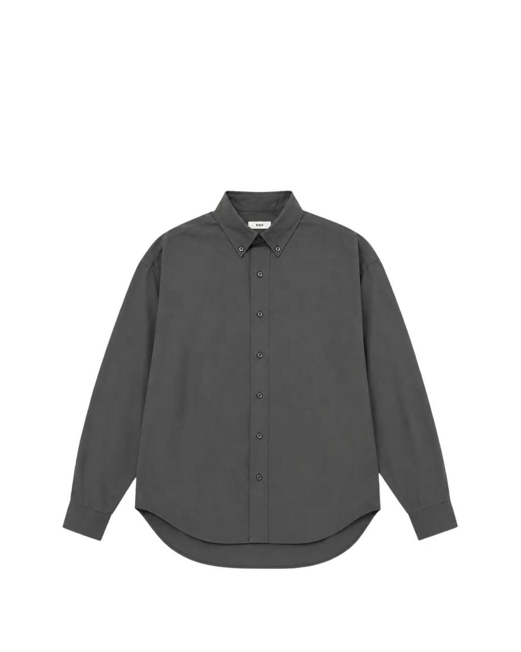 Rier Gray Chemise The Charcoal À Col Boutonné En Popeline for men