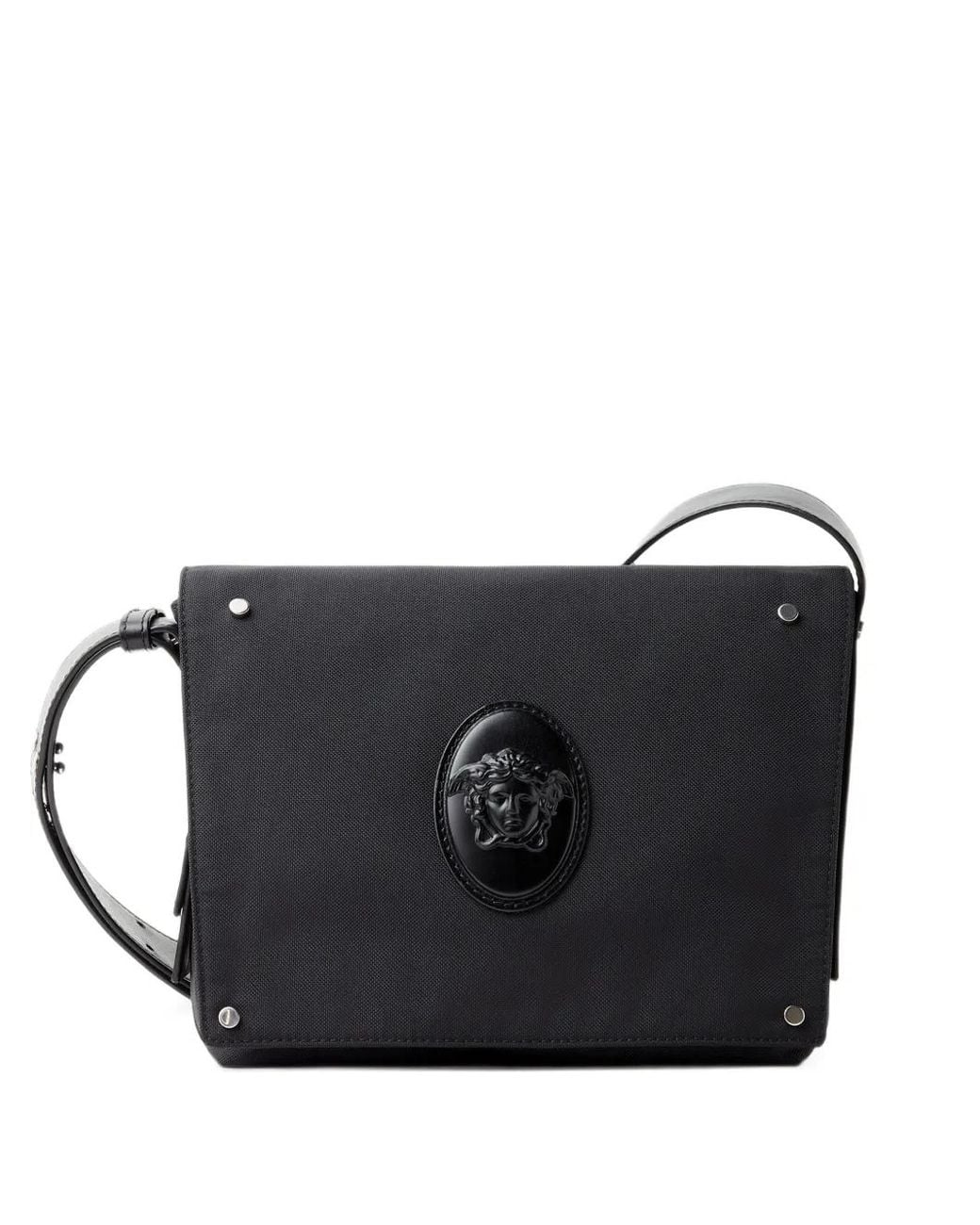 Smlll Image Versace Lou Small Nylon Messenger Bag in Black for Men | Lyst