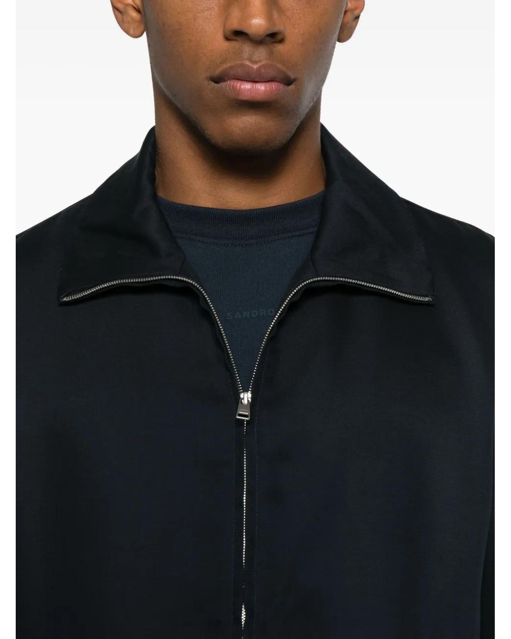 Sandro Blue Zip-Fastening Jacket for men