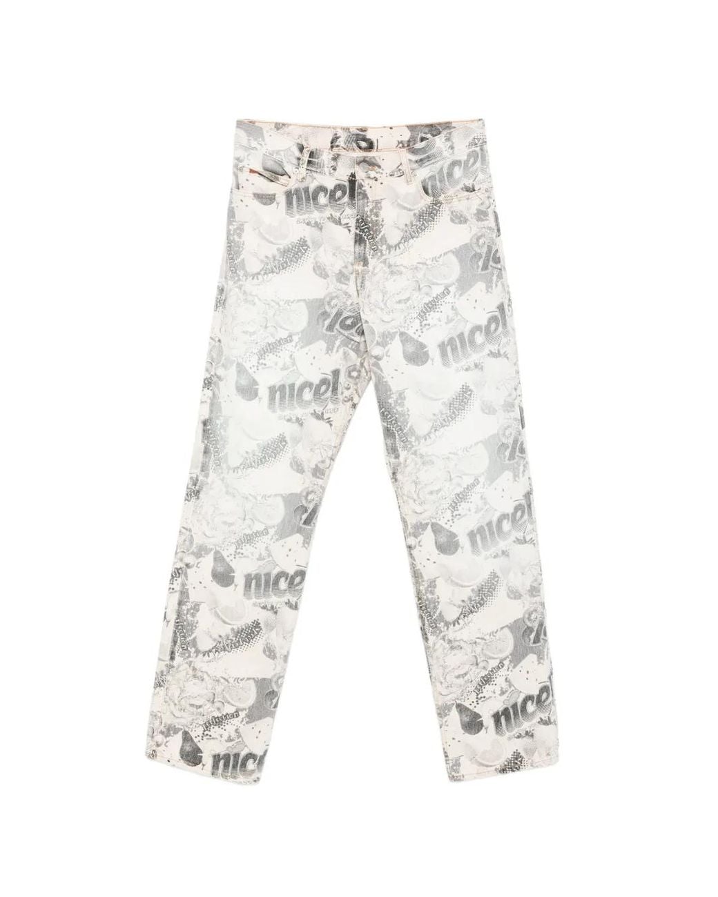 Martine Rose White Print-Detail Pocket Jeans for men