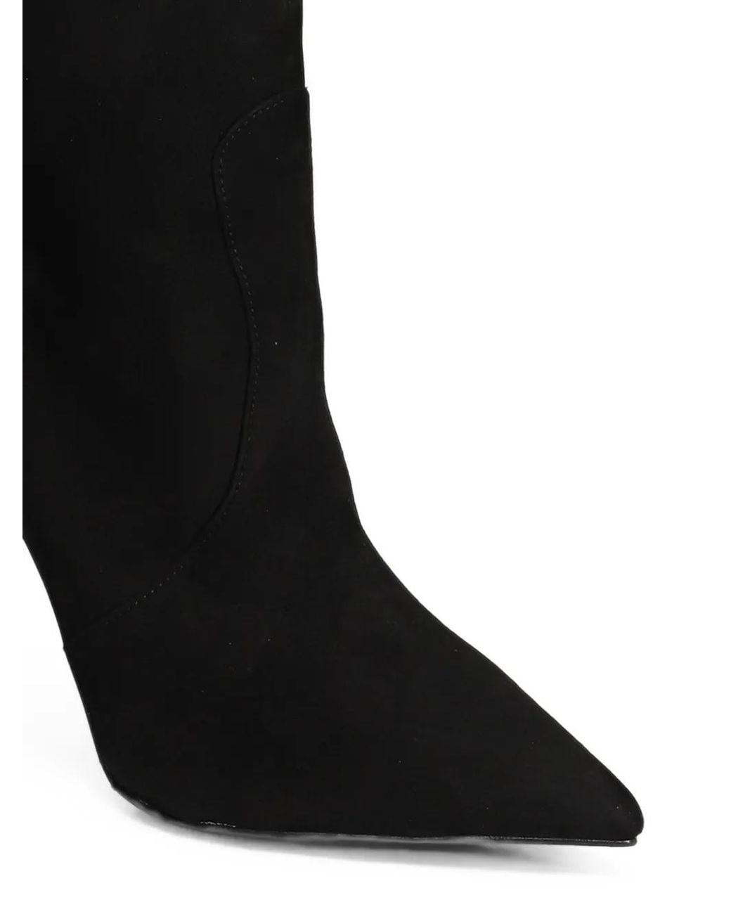 BIANCADI Black Pointed-Toe Over-The-Knee Boots