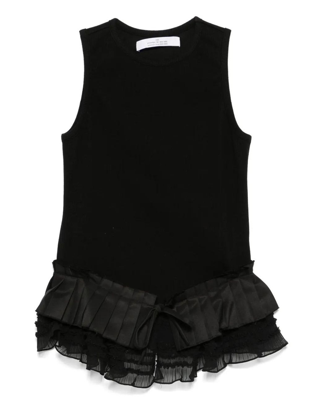 ROKH Black Ruffled Tank Top