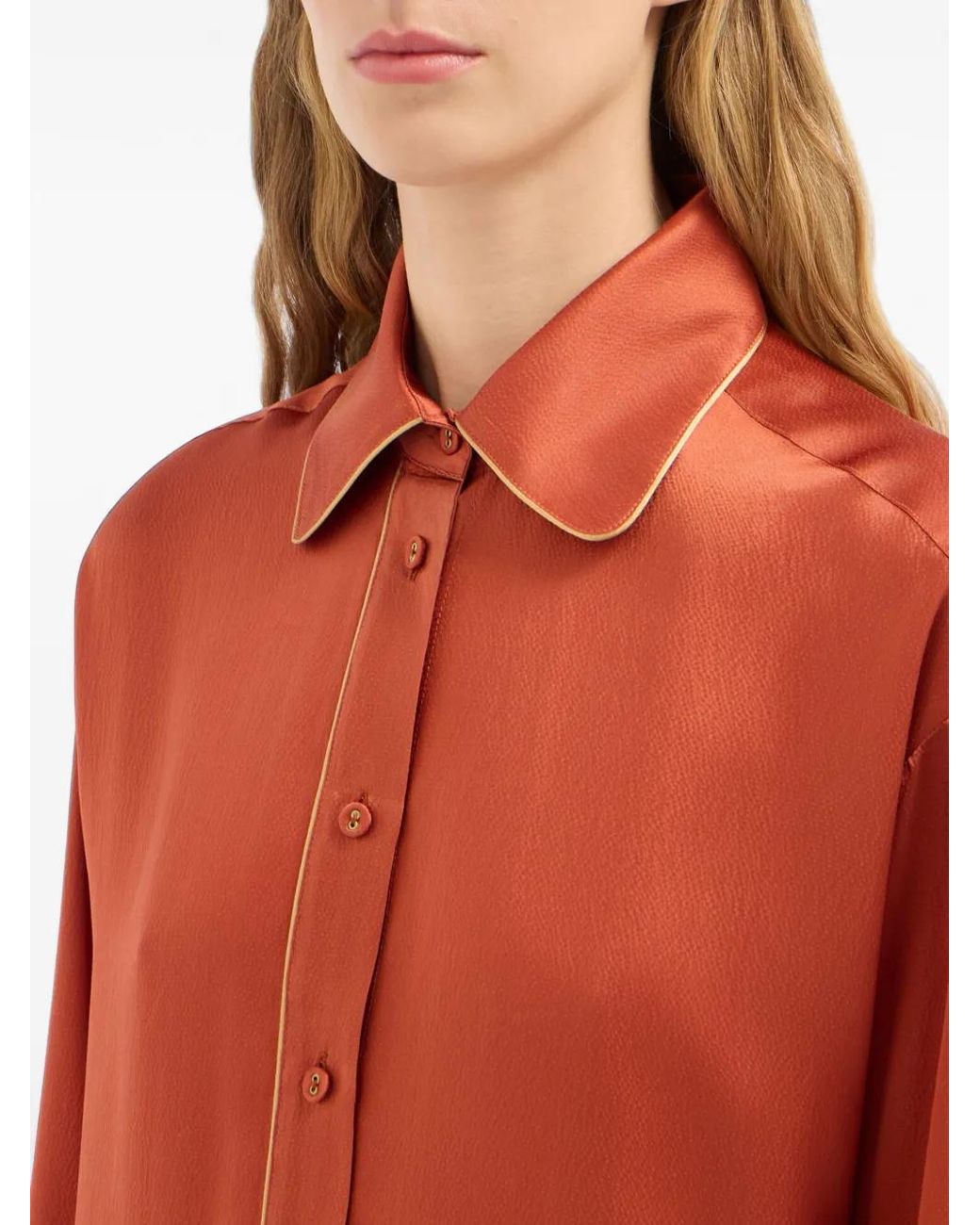 Pierre Louis Mascia Orange Mutka Long-Sleeve Shirt