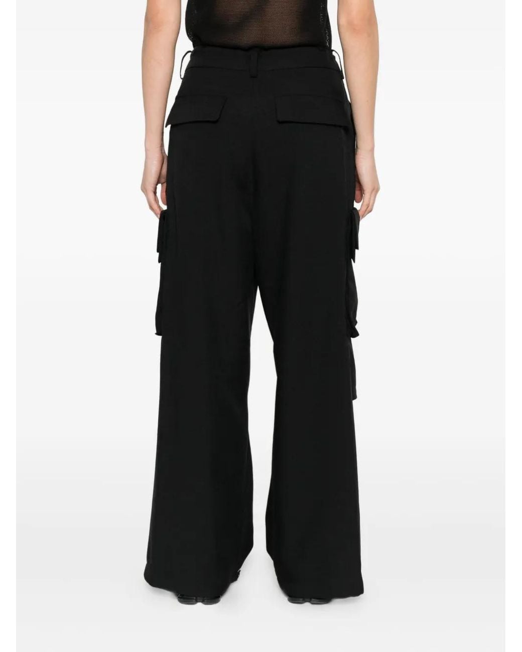 Y-3 Black Drawstring Cargo Trousers