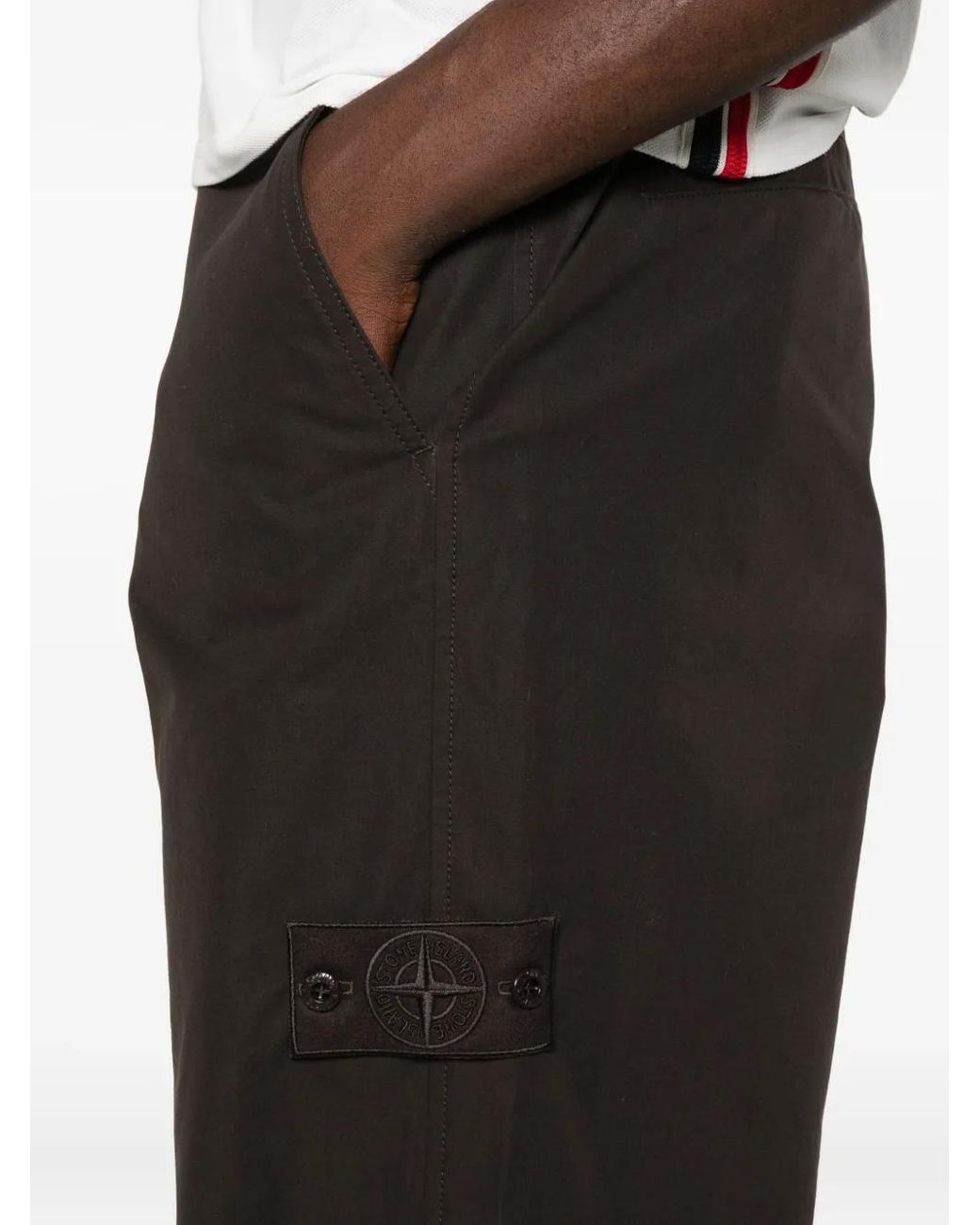 Stone Island Black Straight-Leg Trousers for men