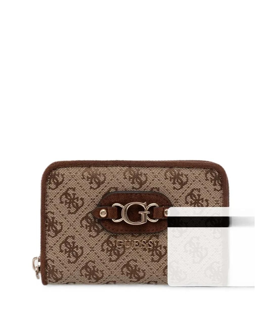 Guess Brown Samantha Logo-Print Zip-Around Wallet