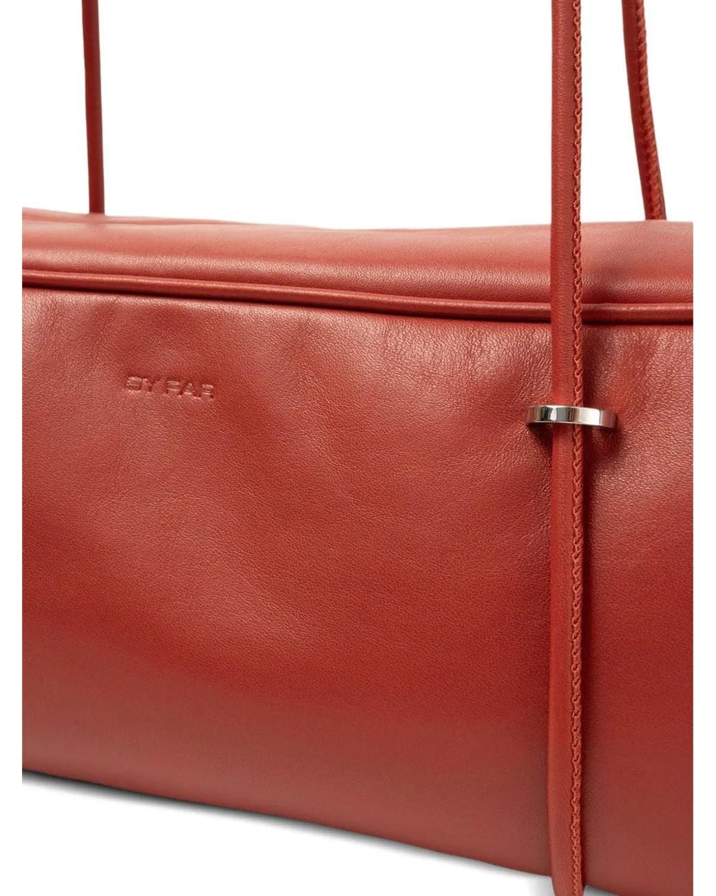 By Far Red Kimberly Leather Shoulder Bag