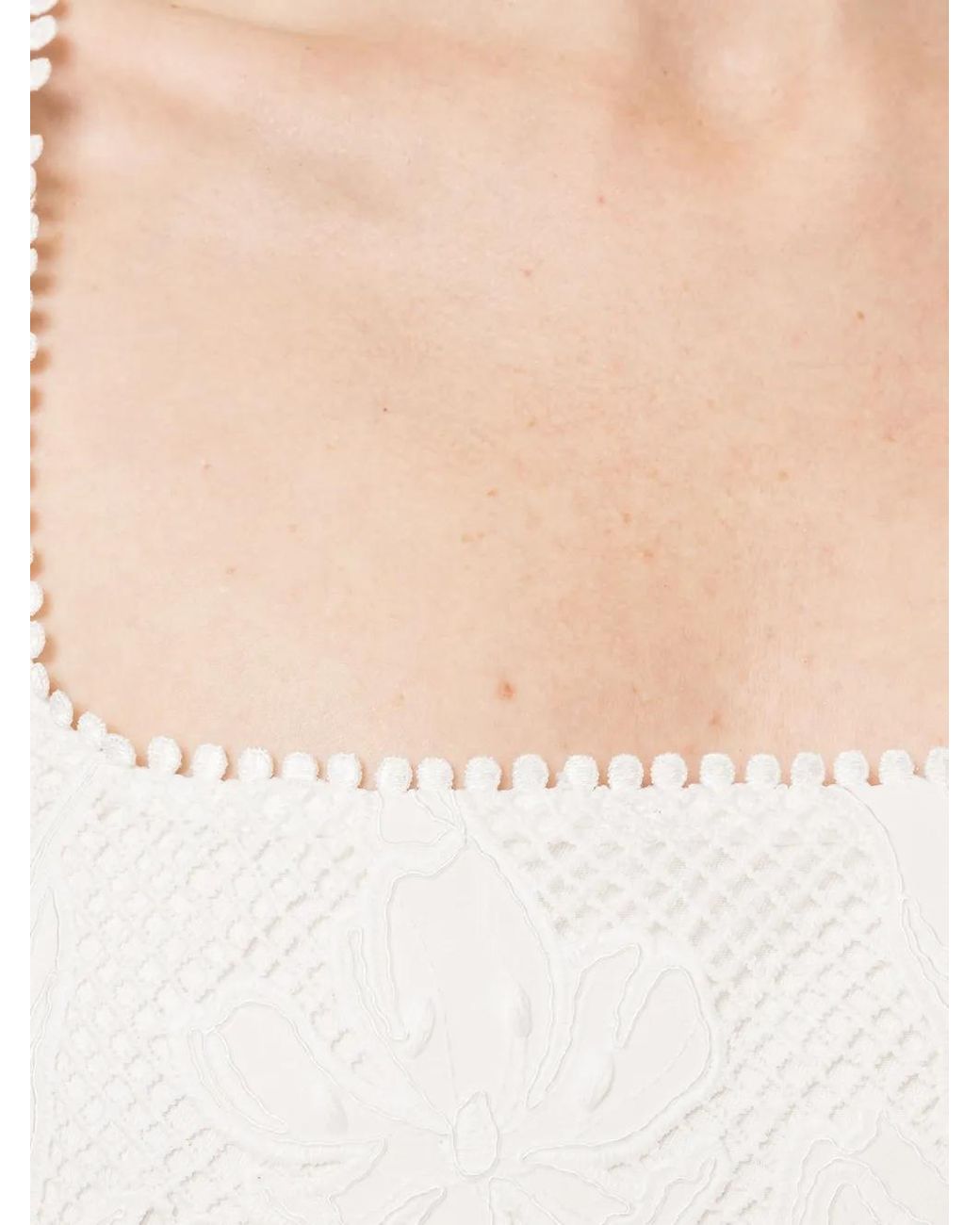 Nissa White Lace Midi Dress