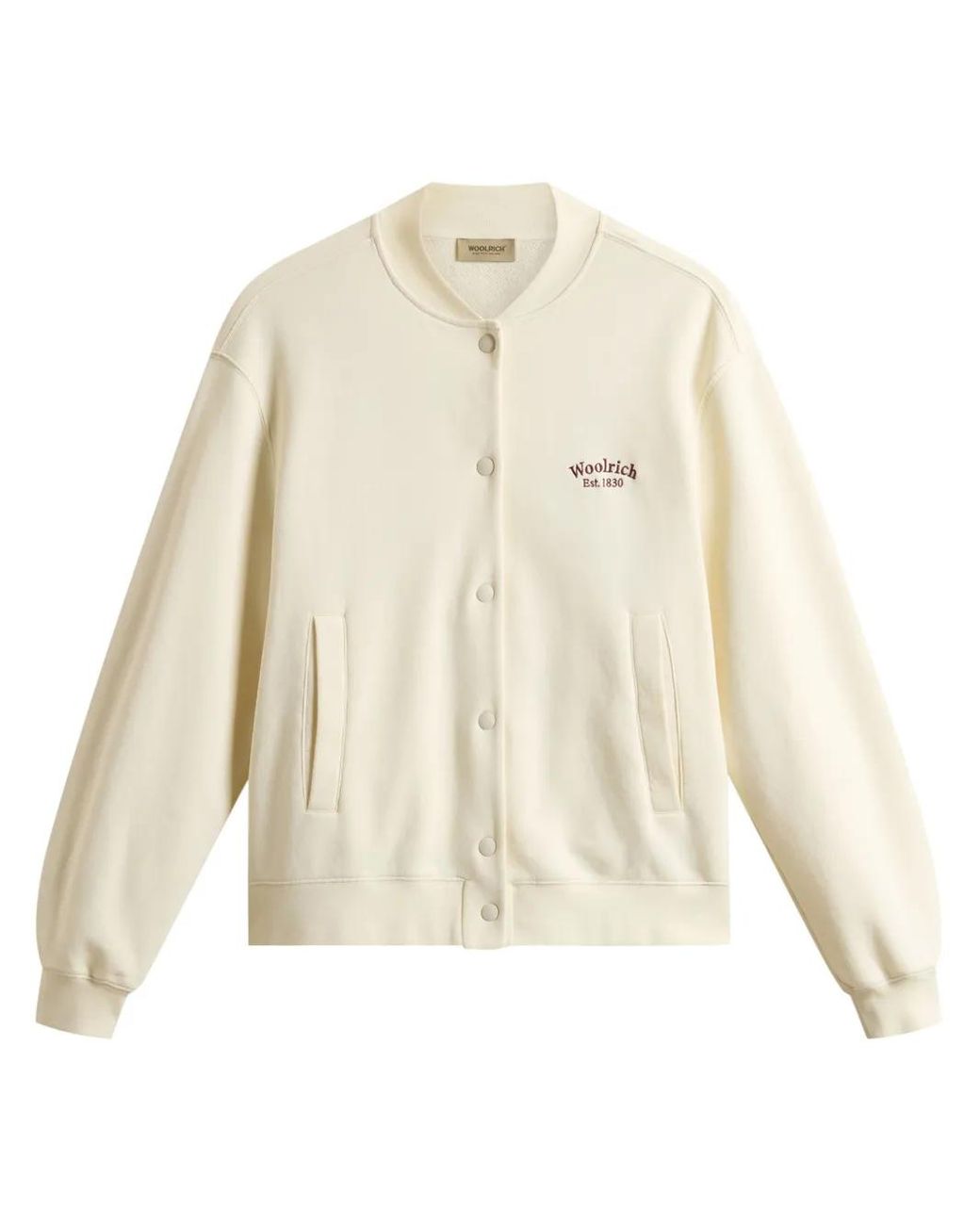 Woolrich White Cotton Bomber Jacket