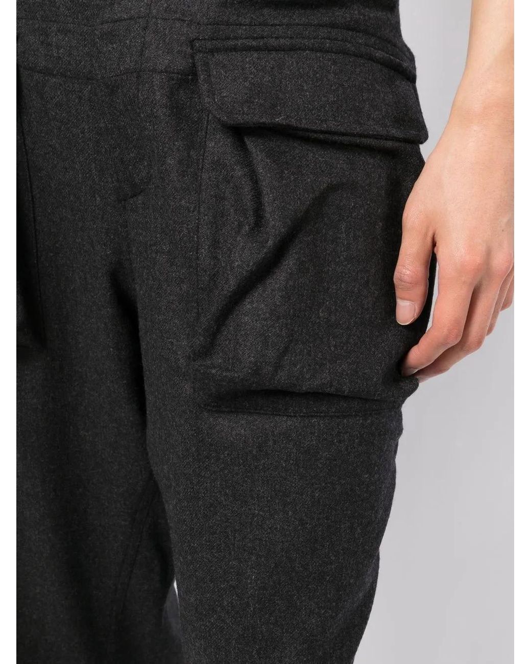 The Power for the People Black Flap-Pocket Straight-Leg Trousers for men