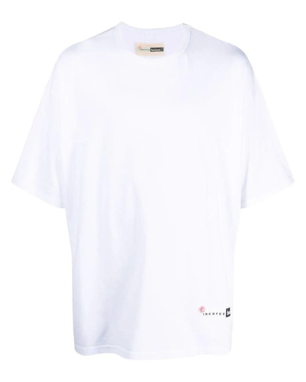 Incotex White Logo-Print Short-Sleeve T-Shirt for men