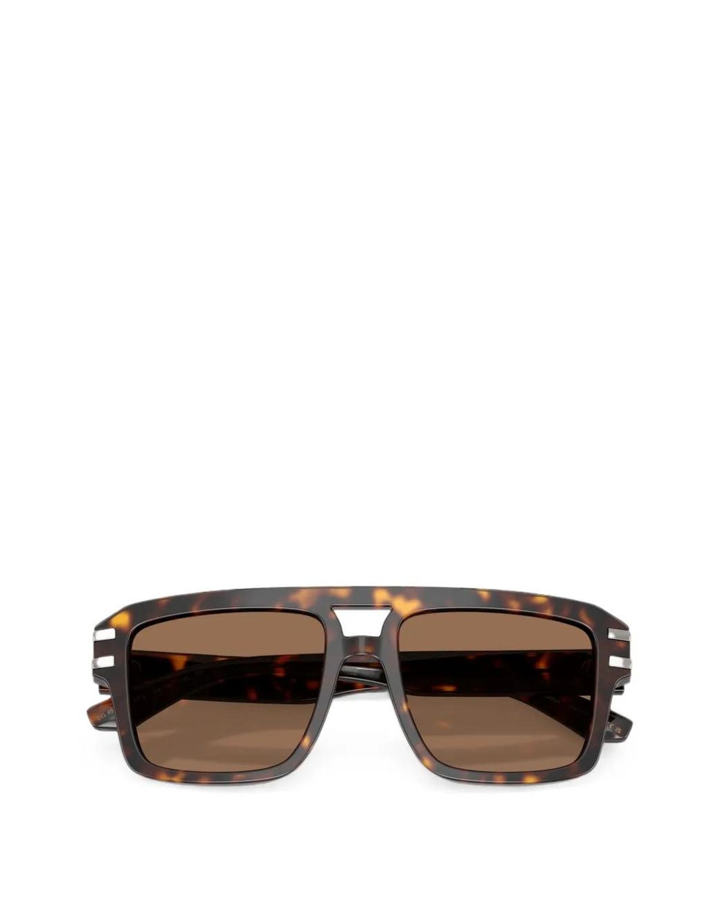Dolce & Gabbana Brown Tortoiseshell-Effect Pilot Sunglasses for men