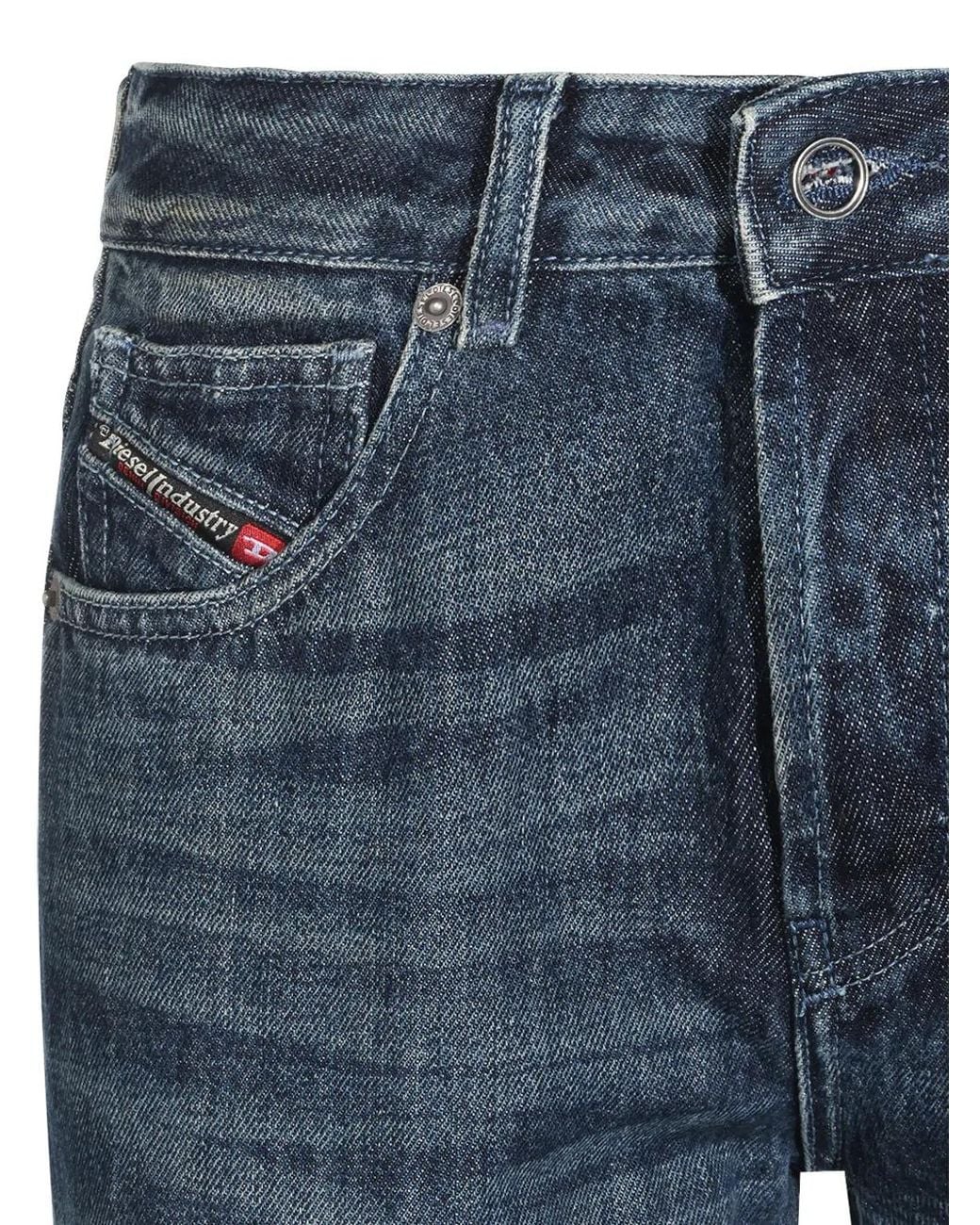 DIESEL Blue Logo-Patch Jeans