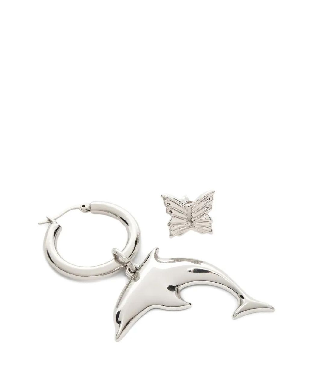 Blumarine White Dolphin-Pendant Earrings