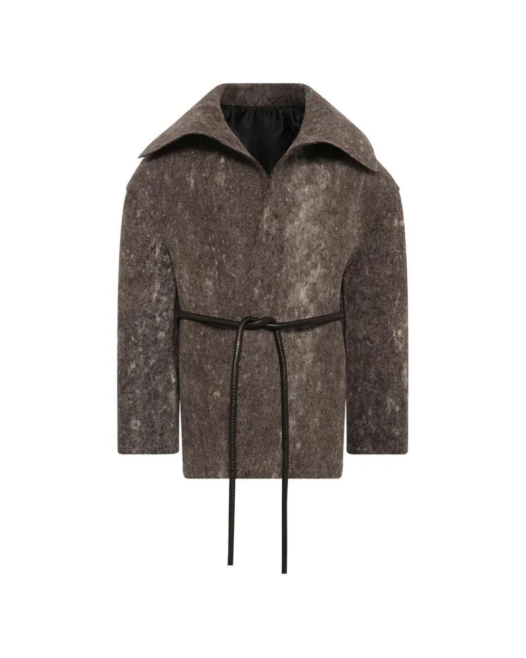 Rick Owens Brown Dracucollar Felted Jacket for men