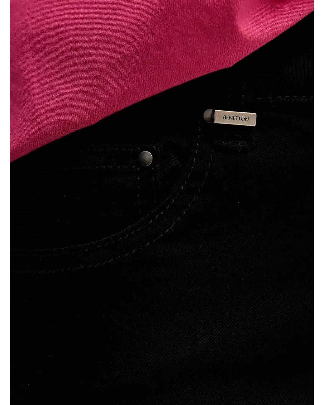 Benetton Black Frayed-Hem Jeans