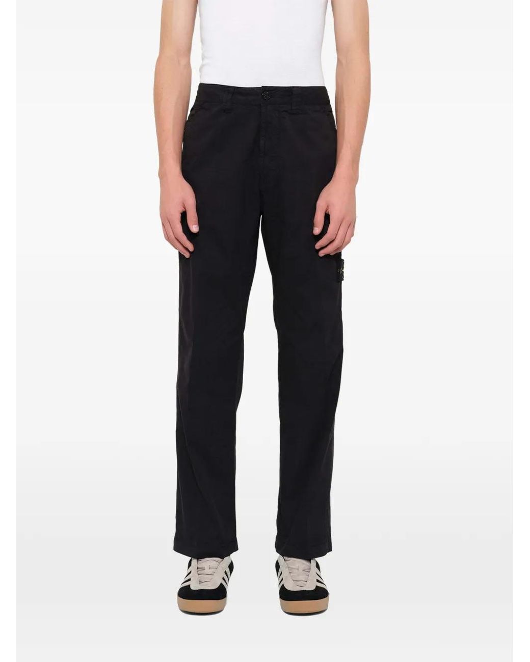 Stone Island Blue 3100021 Stretch Organic Cotton Twill Trousers for men