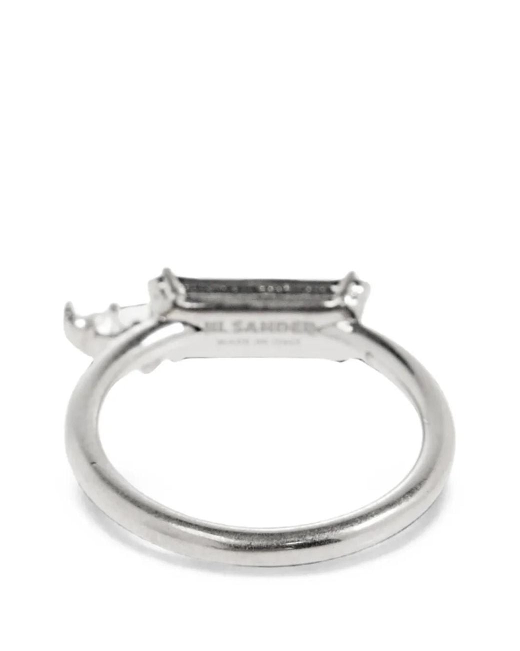 Jil Sander Gray Ring Mit Kristallen