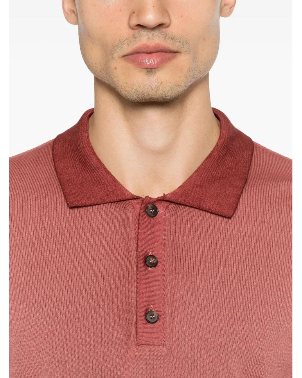 AROVESCIO Pink Buttoned Polo Shirt for men