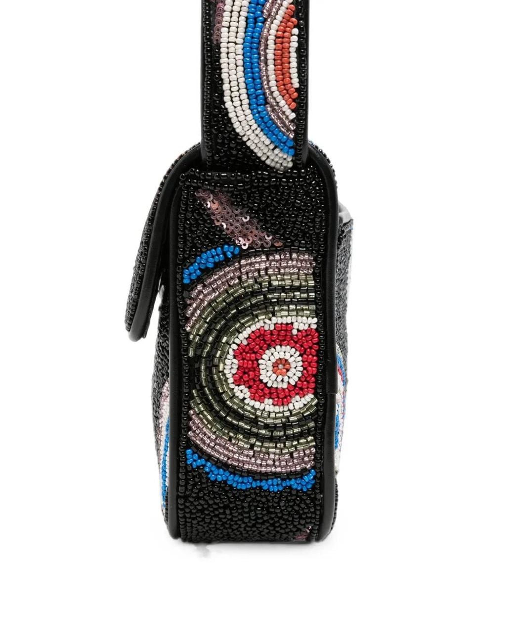 Staud Black Tommy Bead-Embellished Shoulder Bag