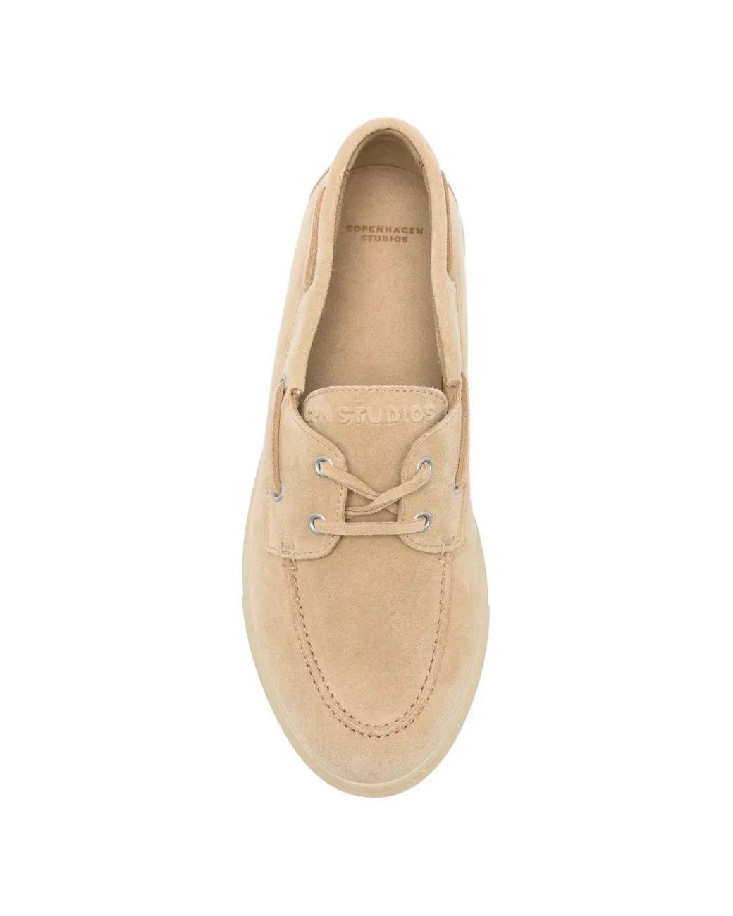 COPENHAGEN Natural Embossed-Logo Boat Shoes for men