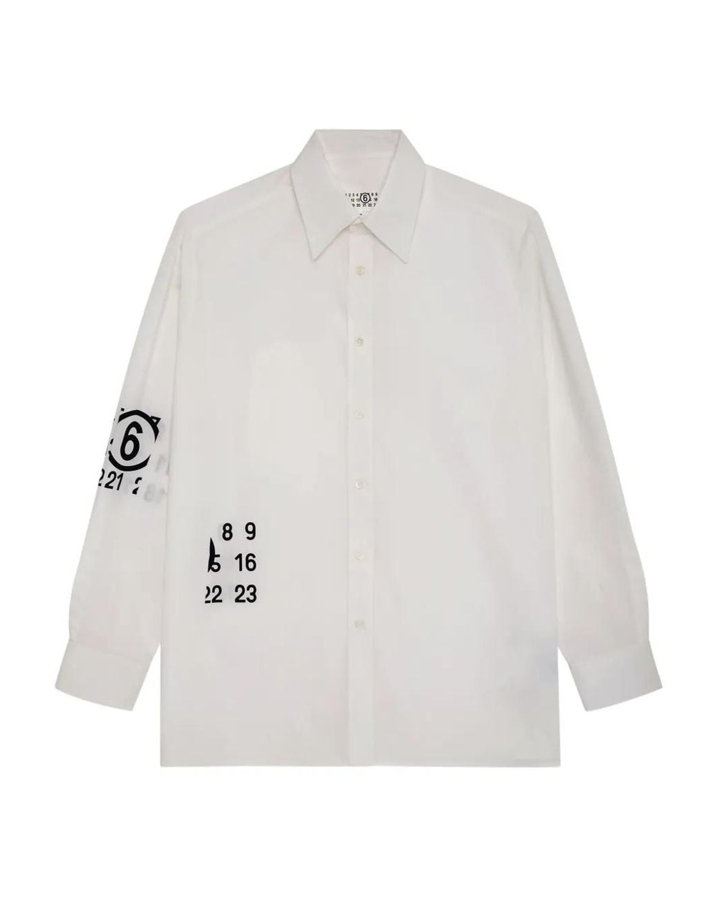 MM6 by Maison Margiela White Spiga Capsule Long-Sleeve Shirt