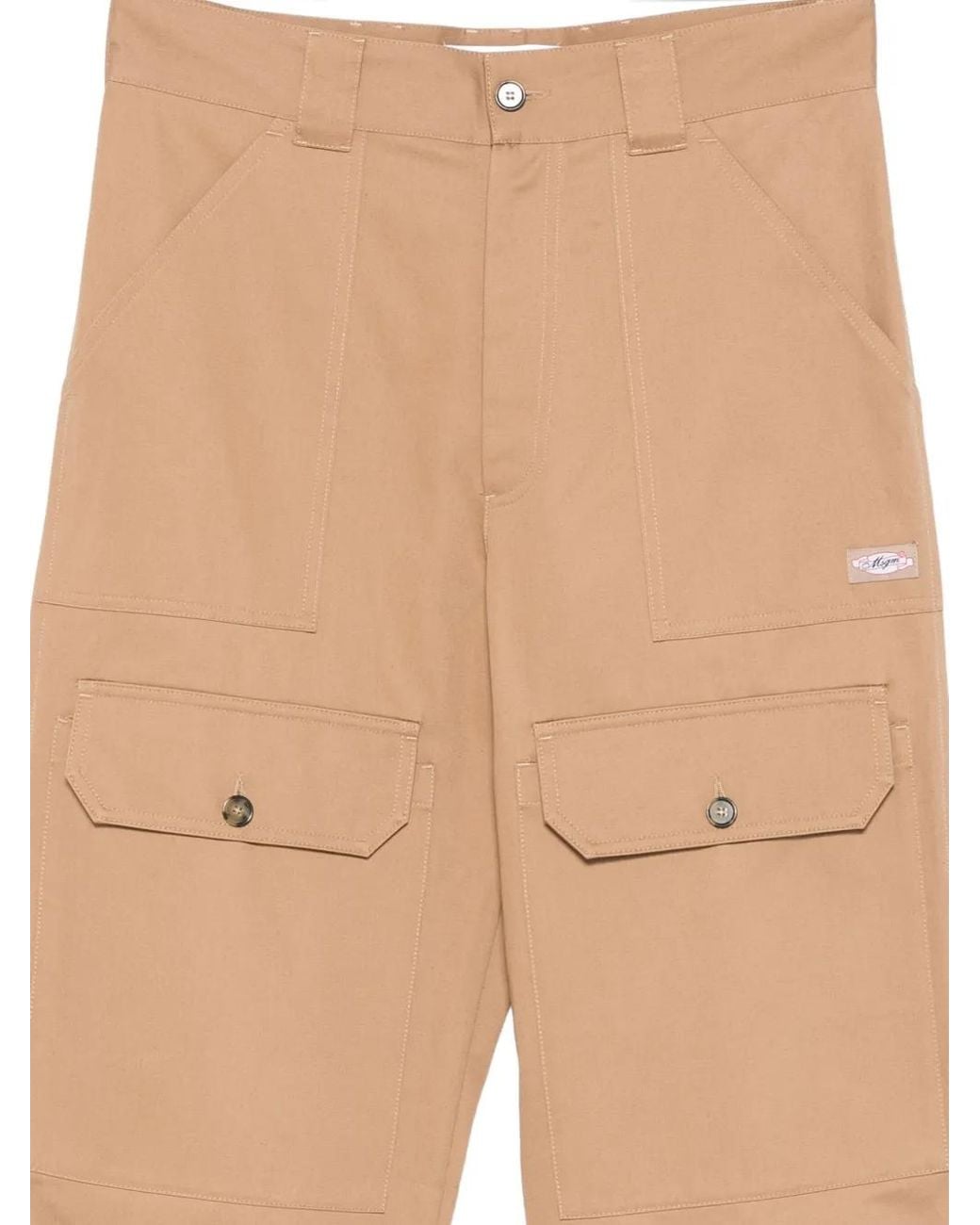 MSGM Natural Cotton Trousers for men