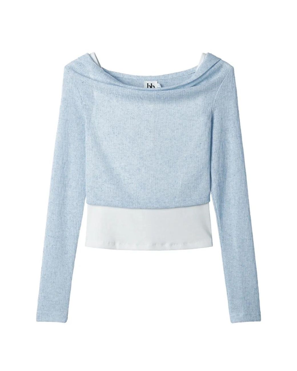 B+ AB Blue Hooded Long-Sleeved Top