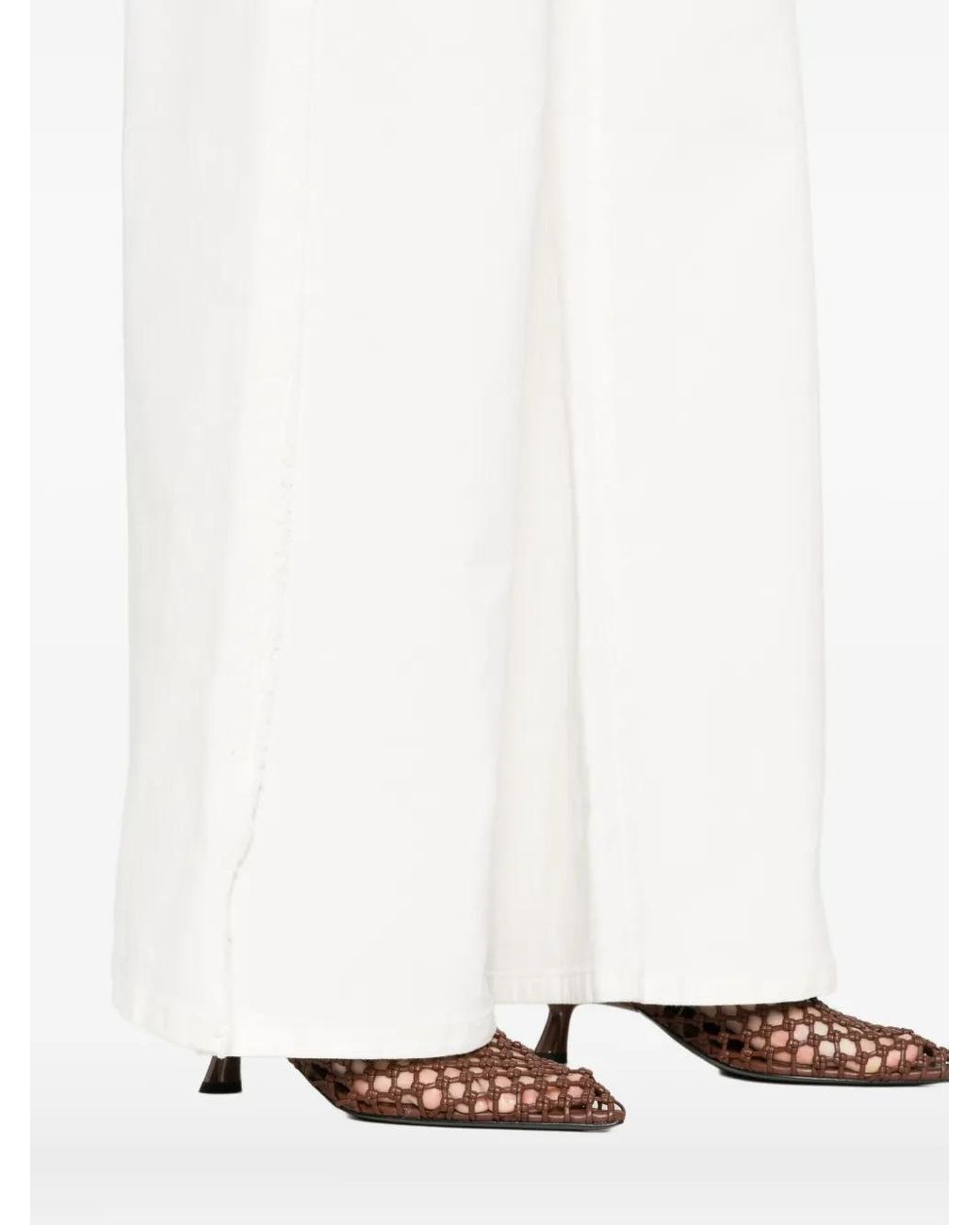 Occleus White Bianca Wide-Leg Trousers