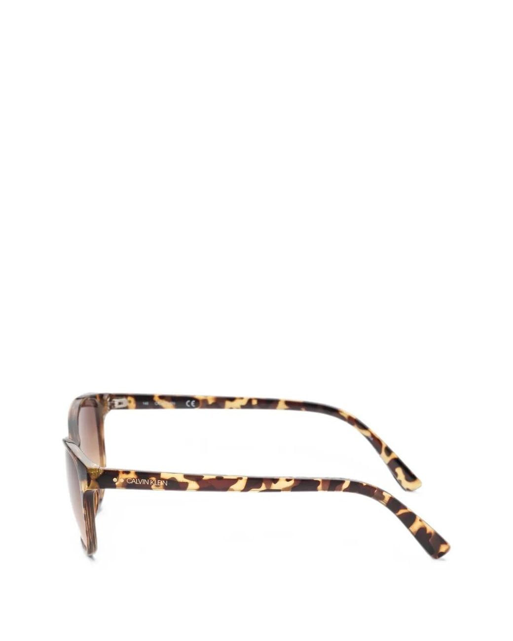 Calvin Klein Pink Tortoiseshell-Effect Cat-Eye Sunglasses