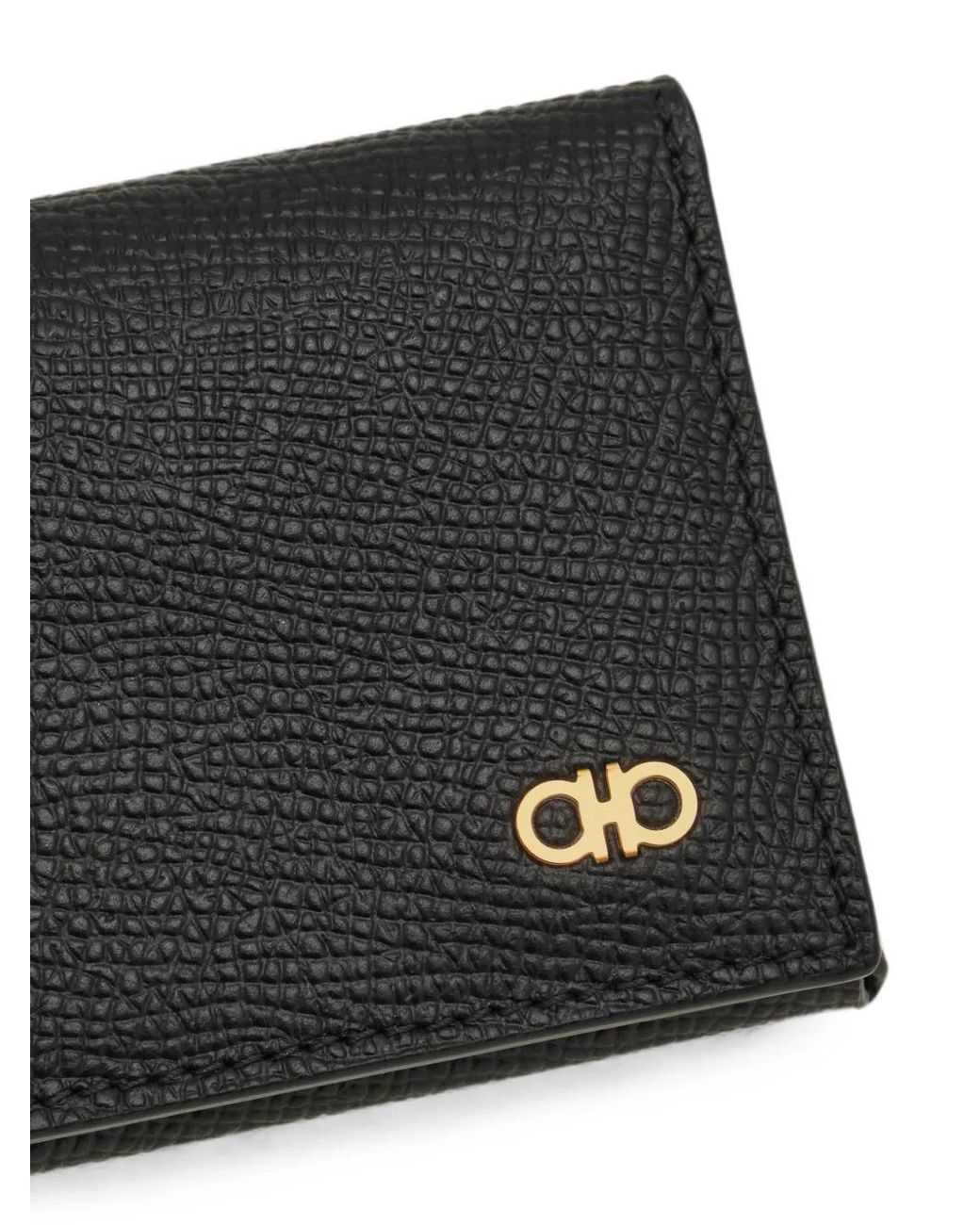 Ferragamo Black Micro Gancini Card Holder for men