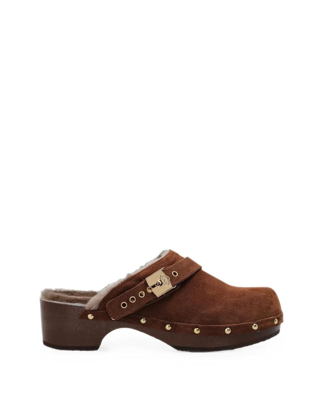 Scholl Brown Pescura Robin Fur Clogs