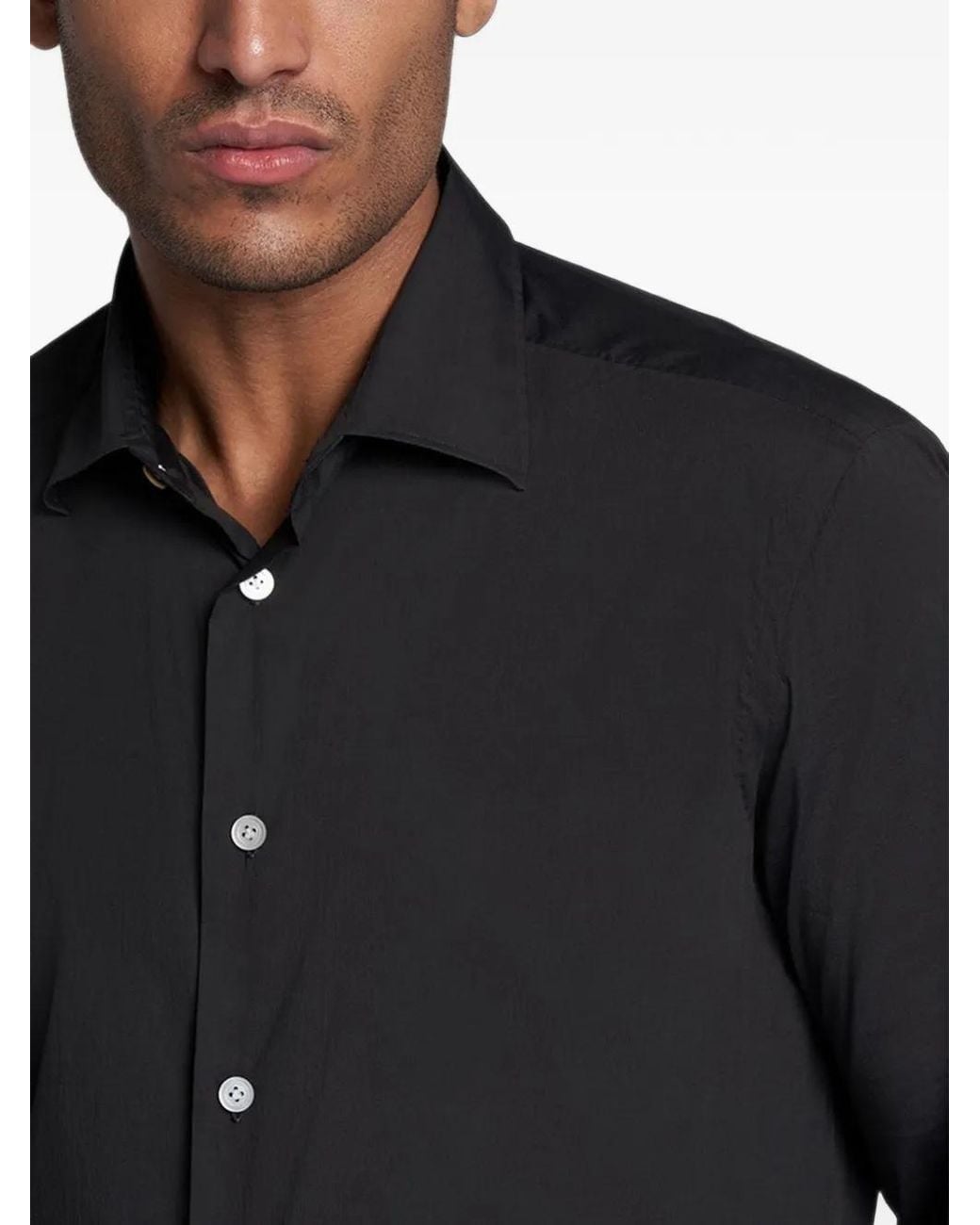 Camicia Con Bottoni di Kiton in Black da Uomo