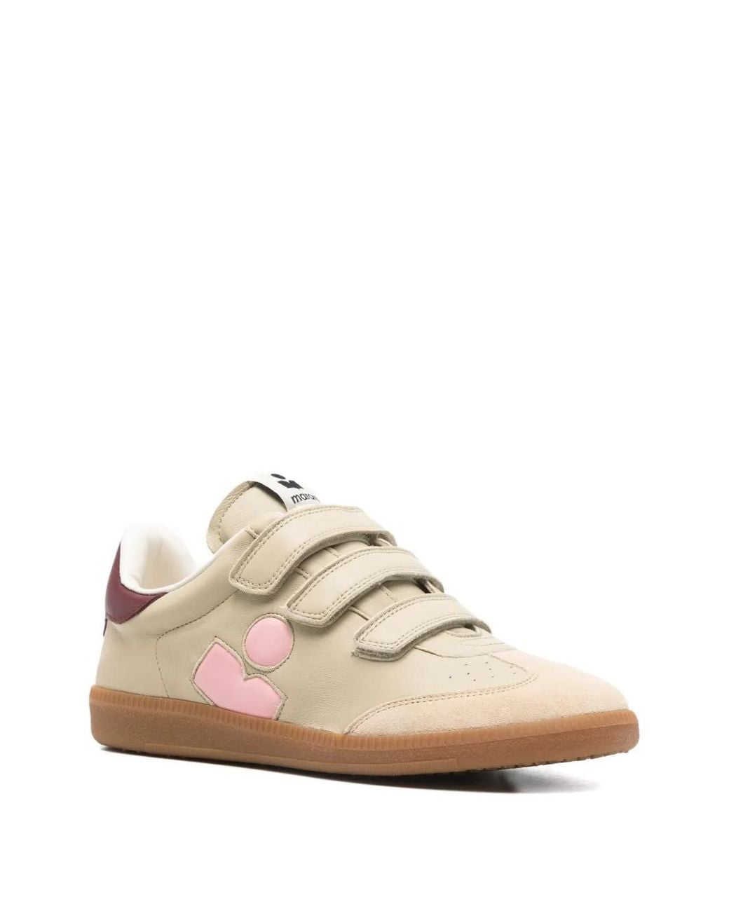 Isabel Marant Pink Beth Side-Logo Touch-Strap Sneakers