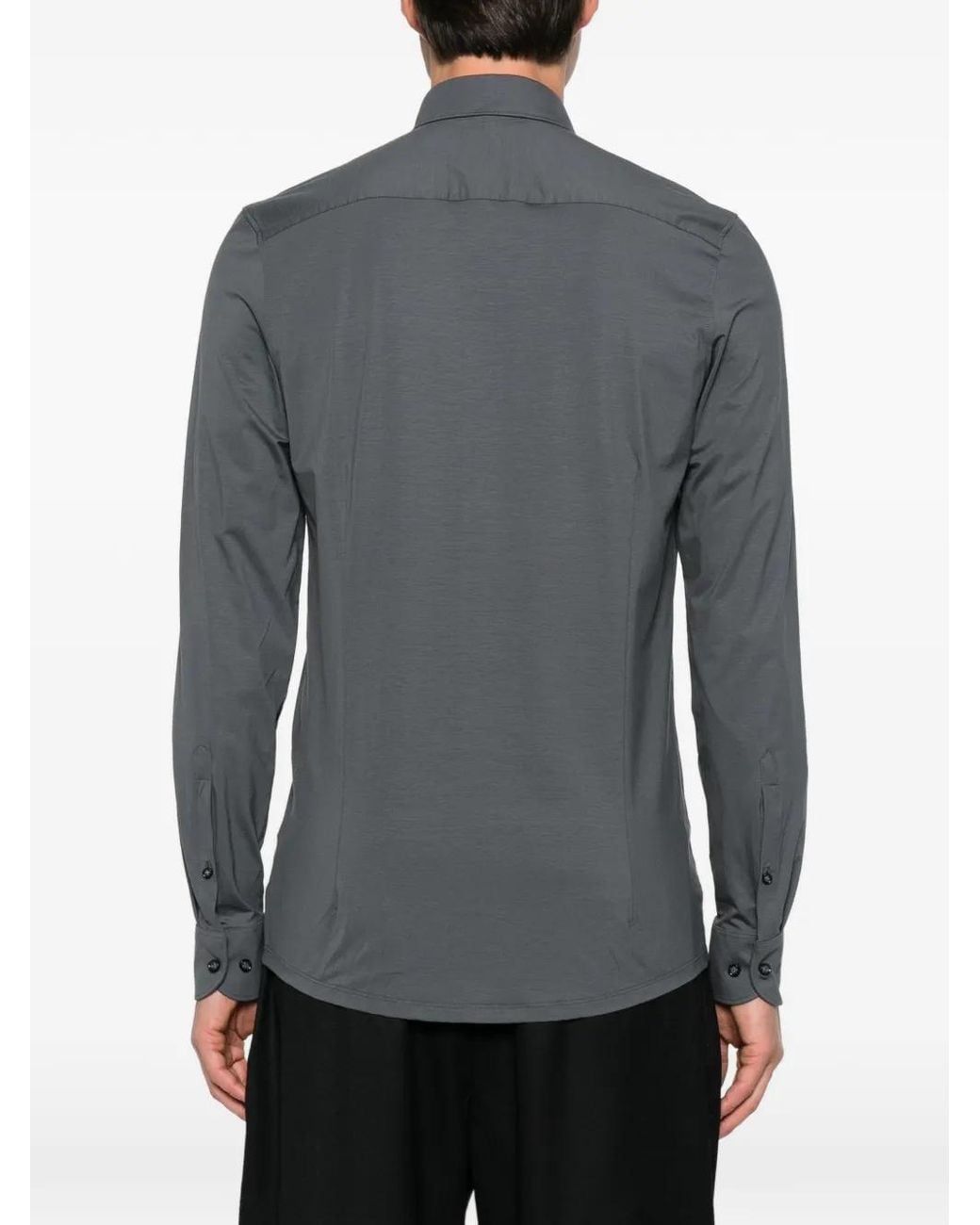 Olymp Gray Long-Sleeve Button-Down Shirt for men